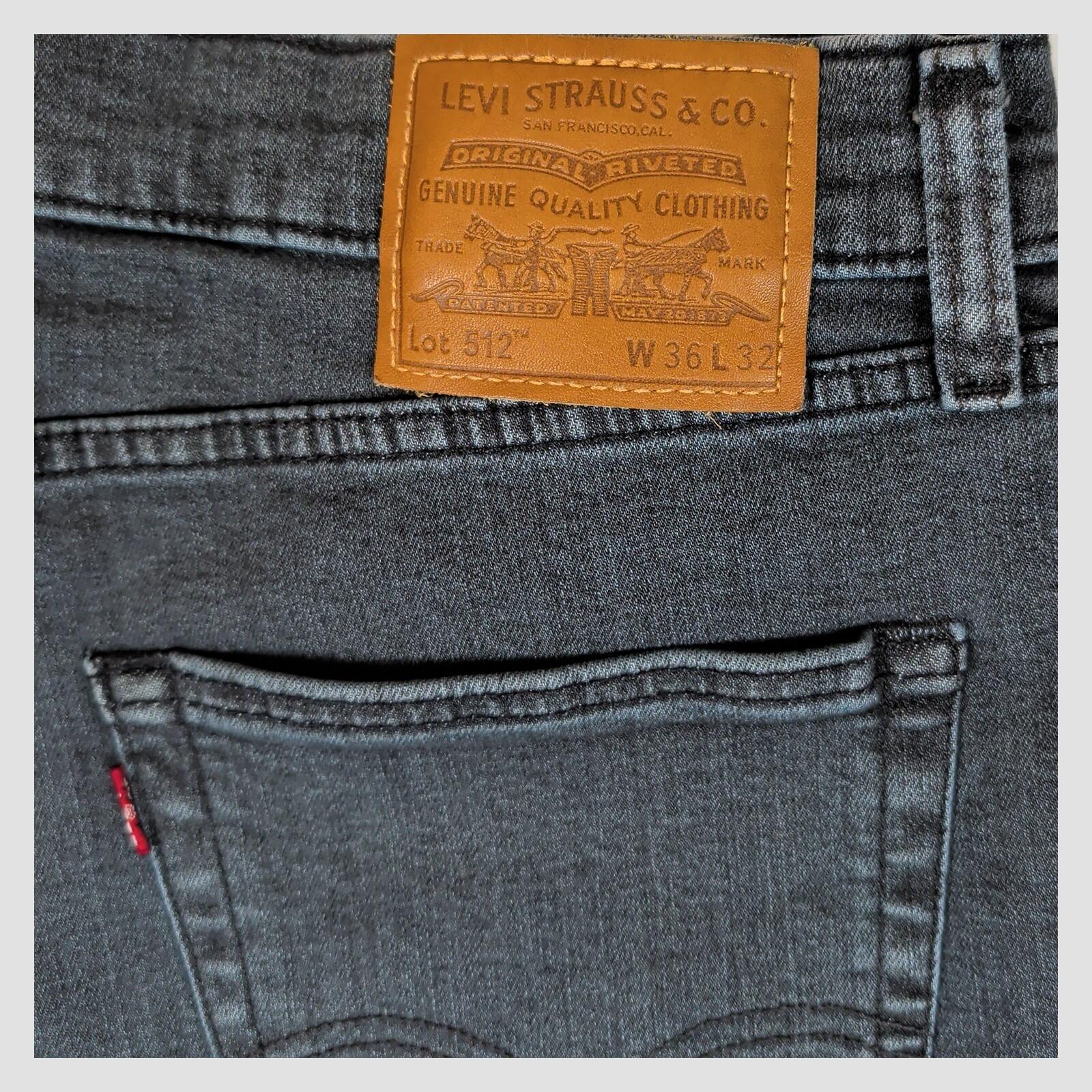 Levi’s Premium 512 Mens Grey Stretch Jeans W36 L32 Slim Taper by Levi's – | RewearableUK