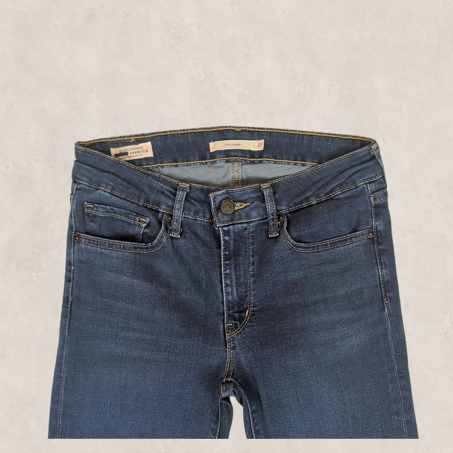 Levi's Premium 711 Skinny Womens Jeans W27 L32 Blue Stretch Denim by Levi's – JEANS | RewearableUK