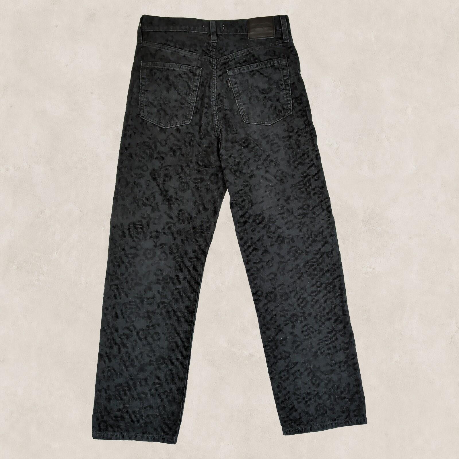 levi's premium womens black floral corduroy ribcage straight ankle pants w28 l29 by Levi's – | RewearableUK