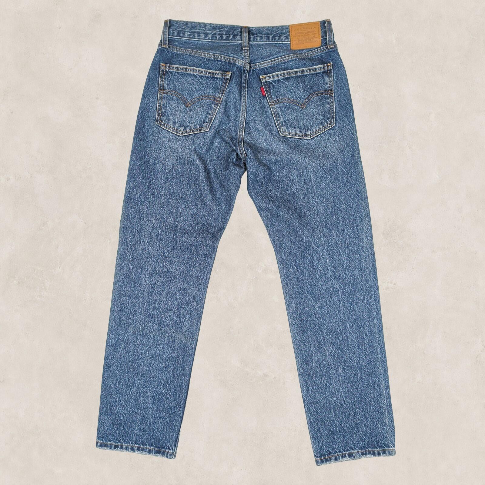 levi's premium womens blue middy straight cotton casual denim jeans w27 l29 by Levi's – | RewearableUK