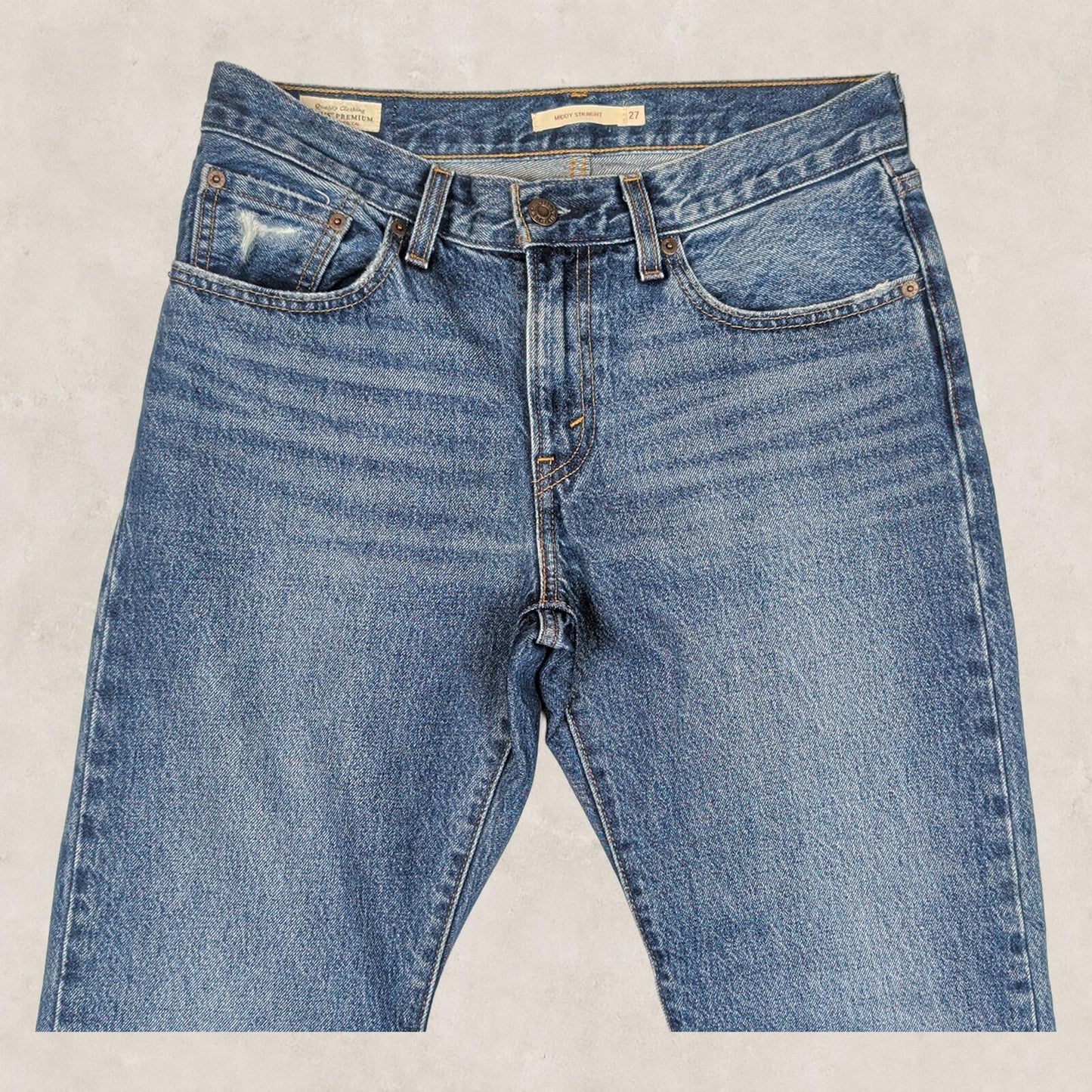 levi's premium womens blue middy straight cotton casual denim jeans w27 l29 by Levi's – | RewearableUK