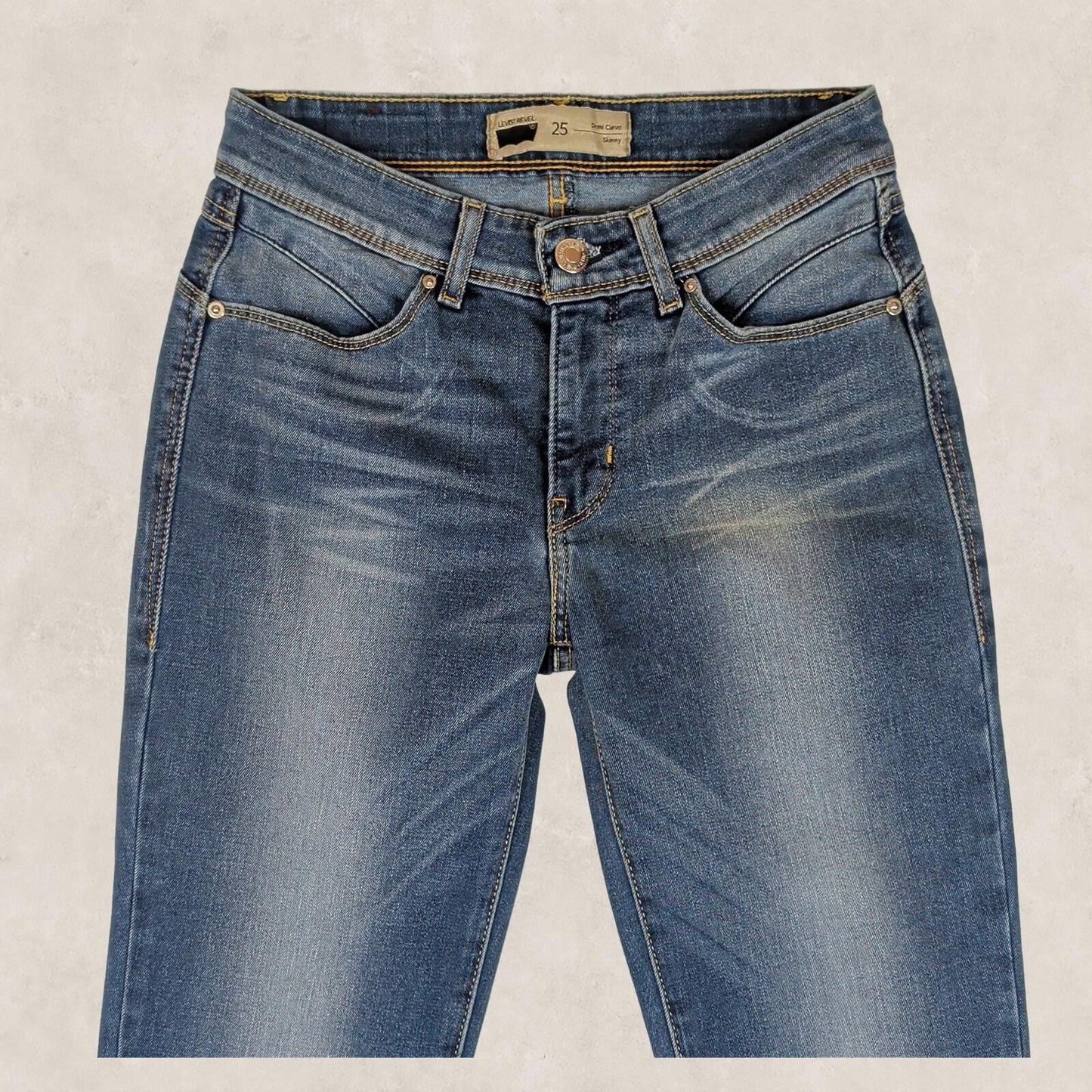 Levis Revel Demi Curve Skinny Womens Blue Stretch Jeans W25 l32 Slim Denim by Levi's – | RewearableUK