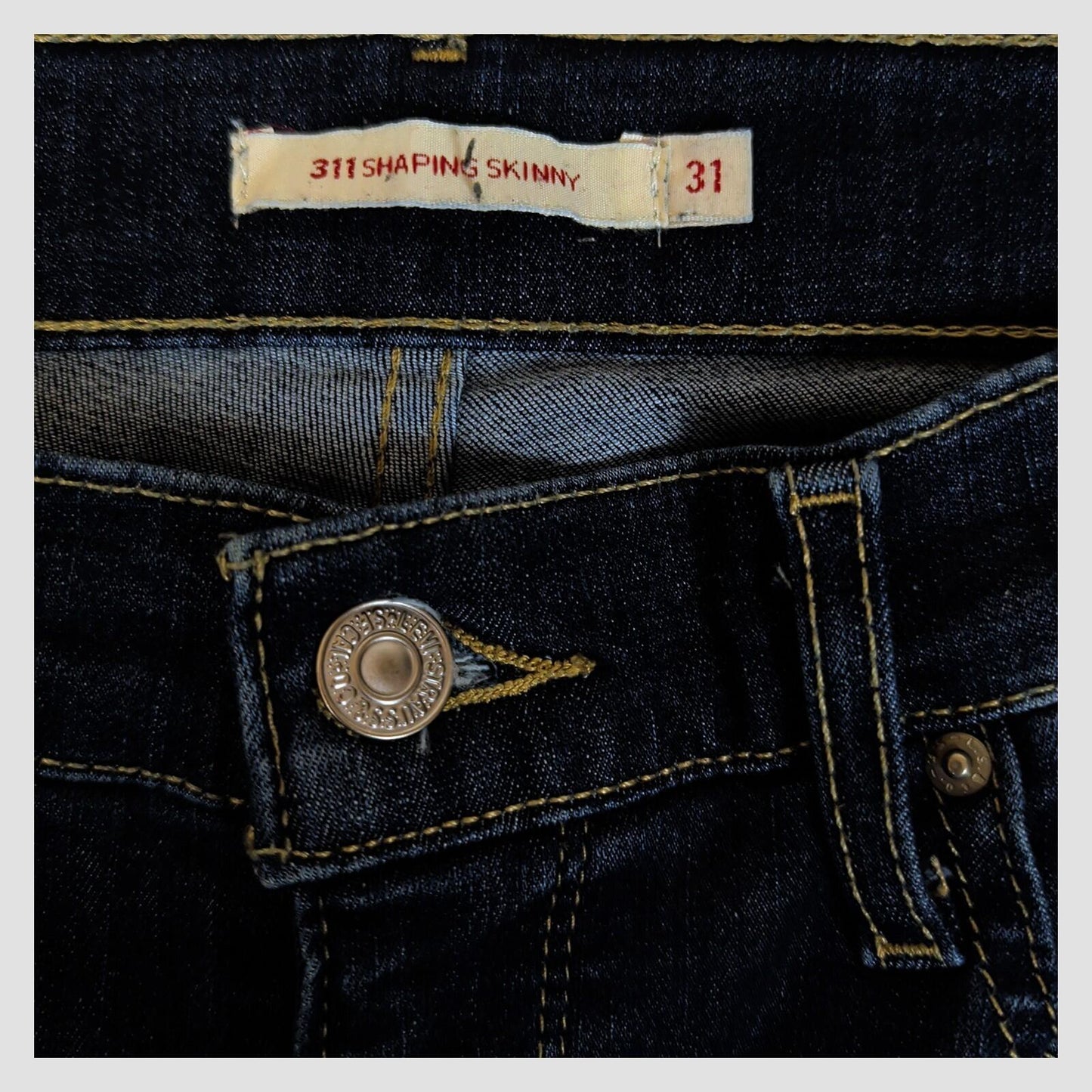 levi's womens dark blue 311 shaping skinny stretch denim jeans w31 l32 by Levi's – | RewearableUK