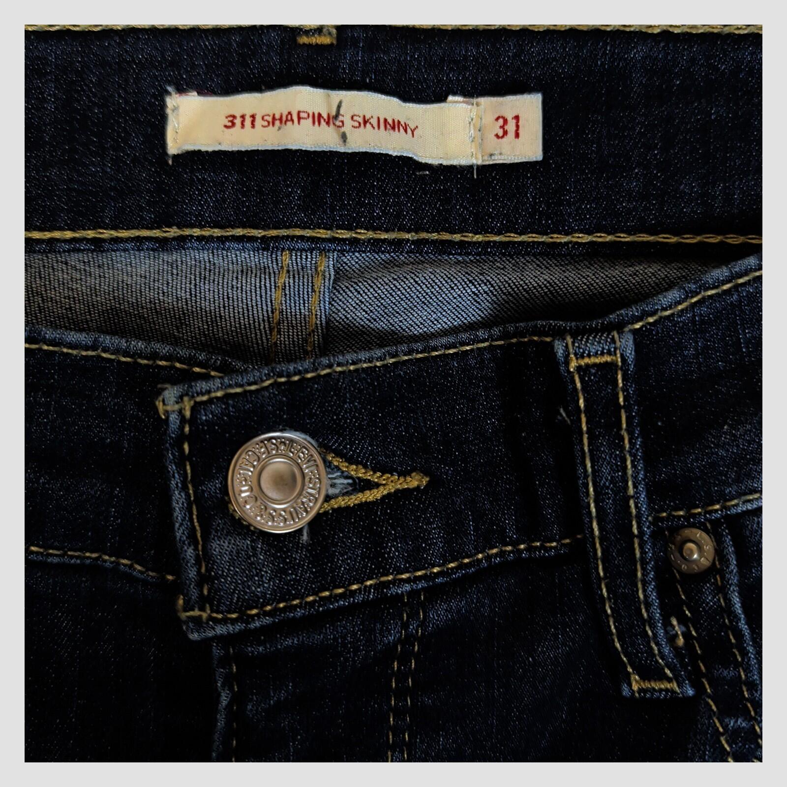 levi's womens dark blue 311 shaping skinny stretch denim jeans w31 l32 by Levi's – | RewearableUK