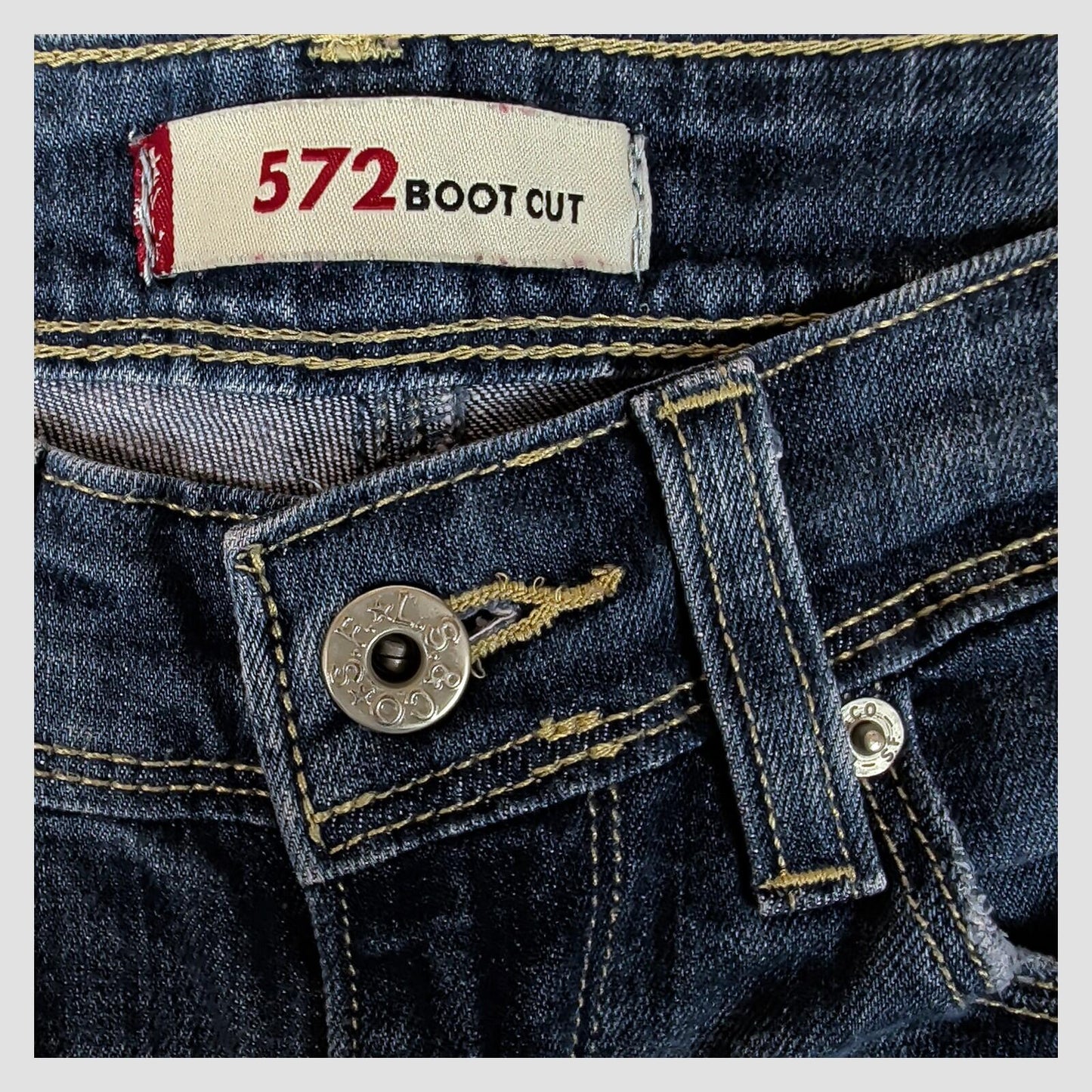 levi's womens medium blue 572 boot cut stretch cotton casual denim jeans 29x32 by Levi's – | RewearableUK
