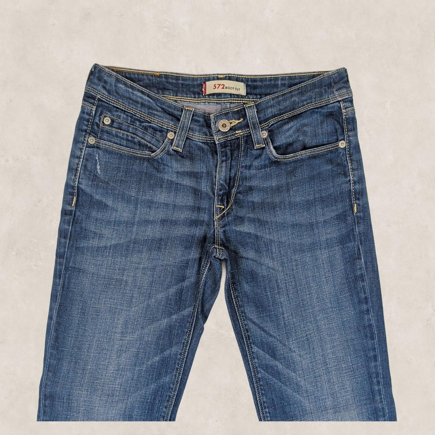 levi's womens medium blue 572 boot cut stretch cotton casual denim jeans 29x32 by Levi's – | RewearableUK