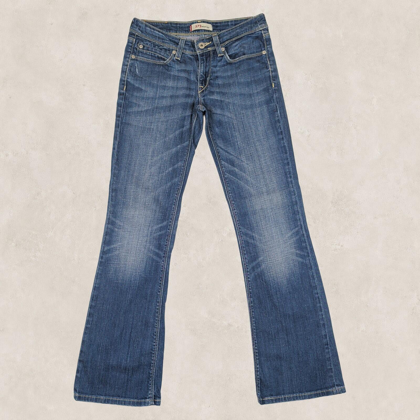 levi's womens medium blue 572 boot cut stretch cotton casual denim jeans 29x32 by Levi's – | RewearableUK