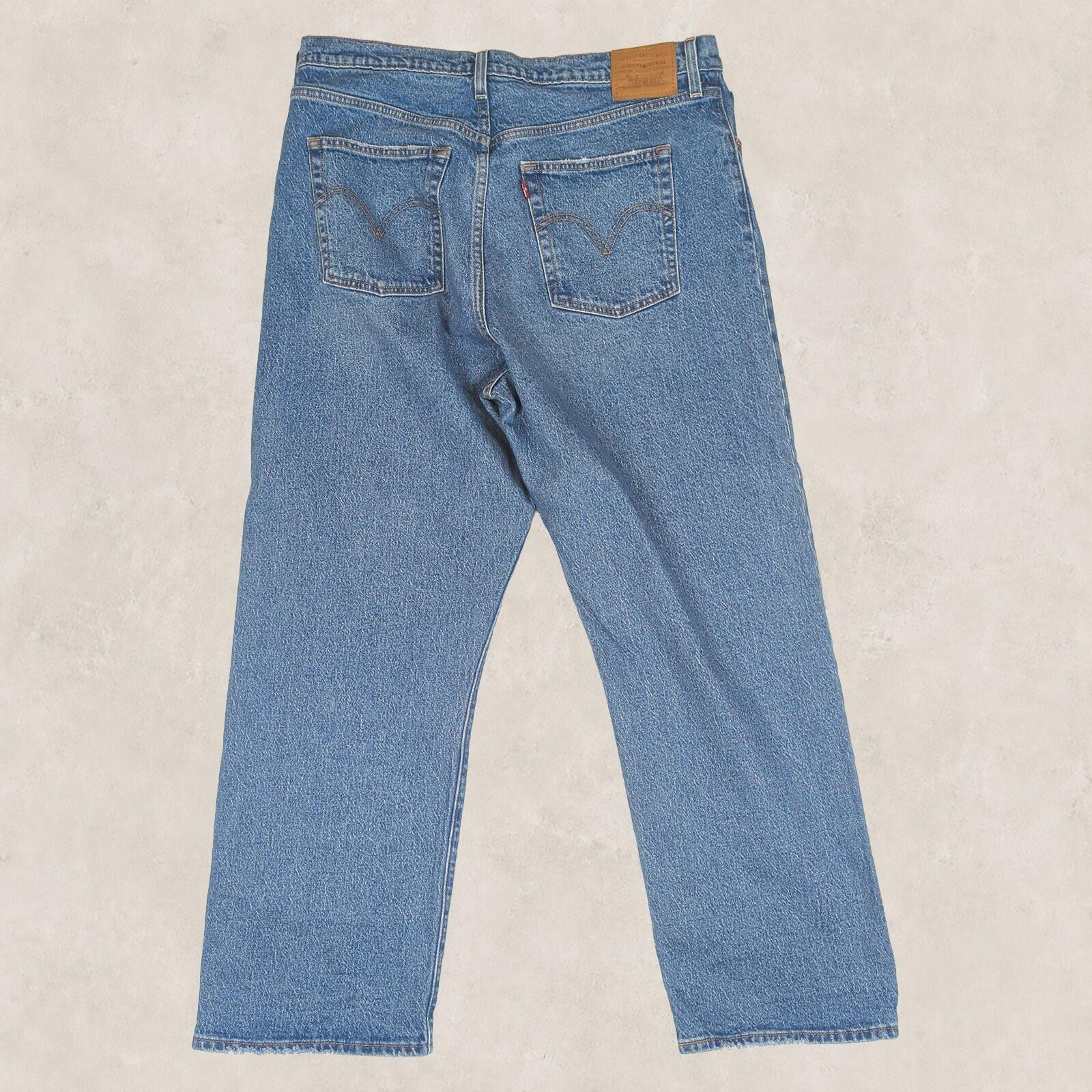 Levi’s Womens Ribcage Straight Ankle Jeans W34 Light Blue Denim by Levi's – | RewearableUK