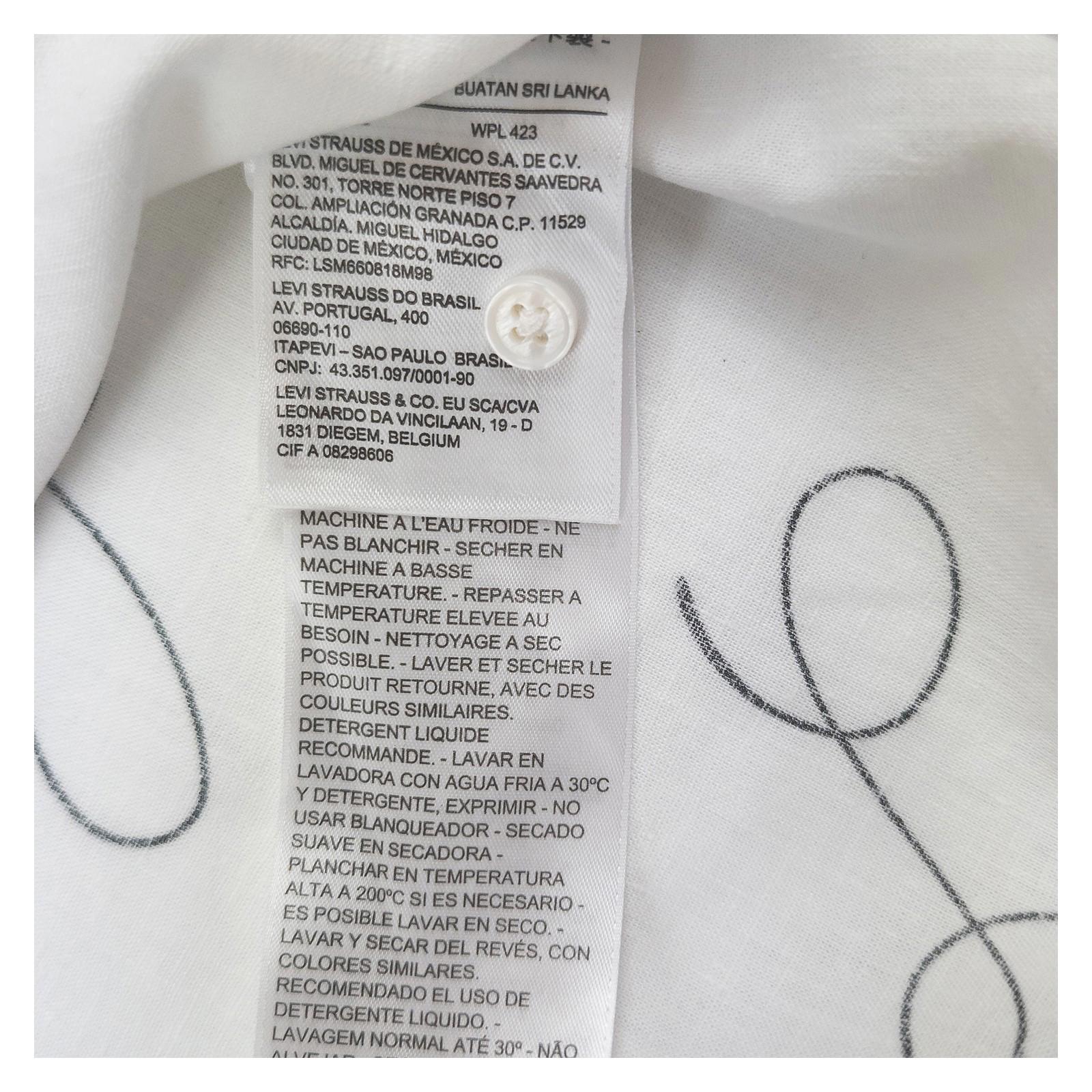 Levi's Women's Shirt Size M White Abstract Print Linen Blend Short Sleeve Top by Levi's – | RewearableUK