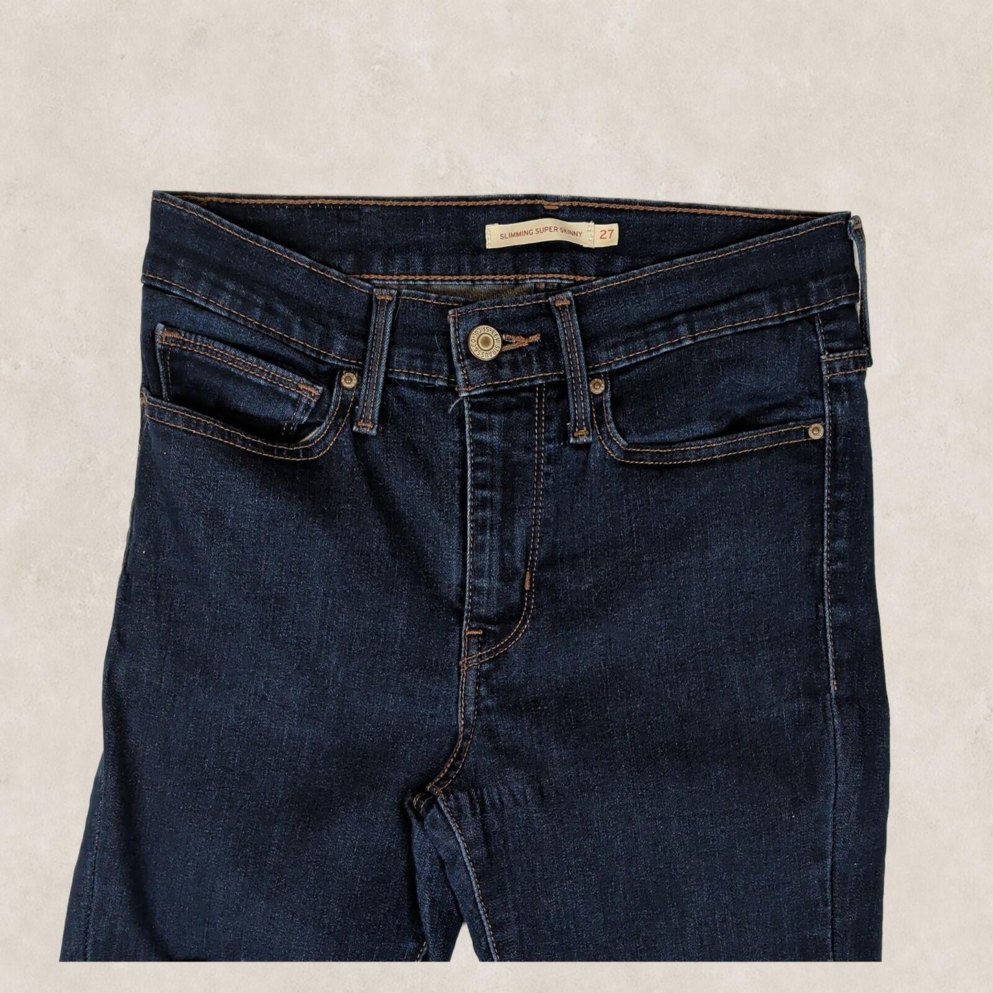 Levi’s Womens Slimming Super Skinny Jeans W27 L32 Dark Blue Denim by Levi's – | RewearableUK