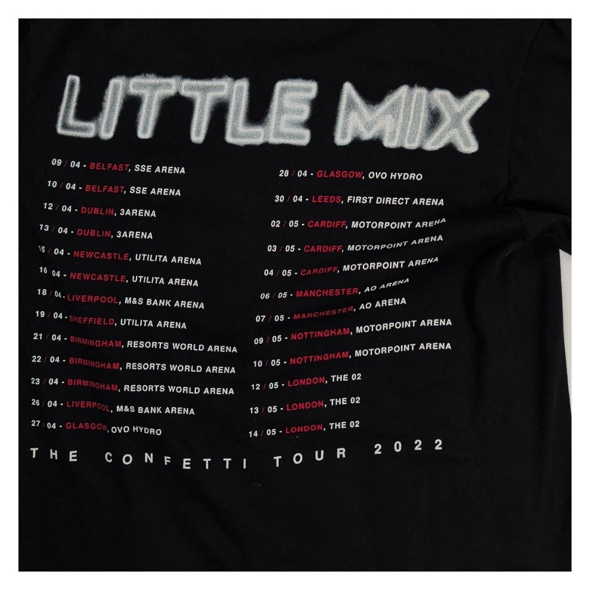 Little Mix Confetti Tour 2022 T-Shirt M Black Gildan Band Concert Pop Music Tee – product photo 4 | RewearableUK