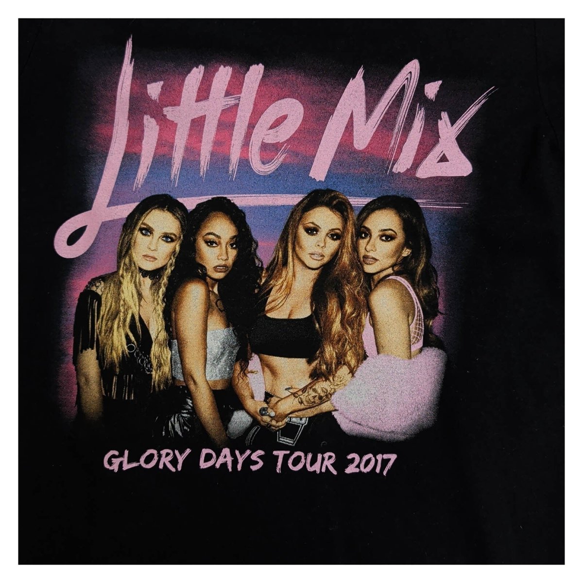 Little Mix Glory Days Tour 2017 concert T-shirt by Gildan Softstyle. Black fitte – product photo 3 | RewearableUK