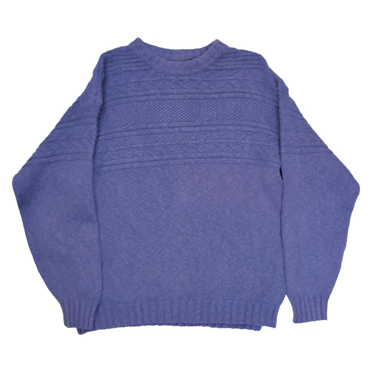 L.L. Bean Mens Jumper Size M Blue Textured Knit Wool – product photo 2 | RewearableUK