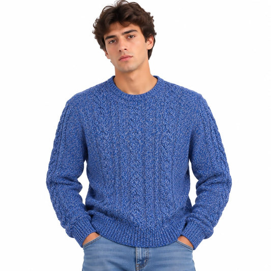 L.L.Bean Men's Cable Knit Cotton Jumper M Blue – Christmas Jumper Dress product photo 1 | RewearableUK