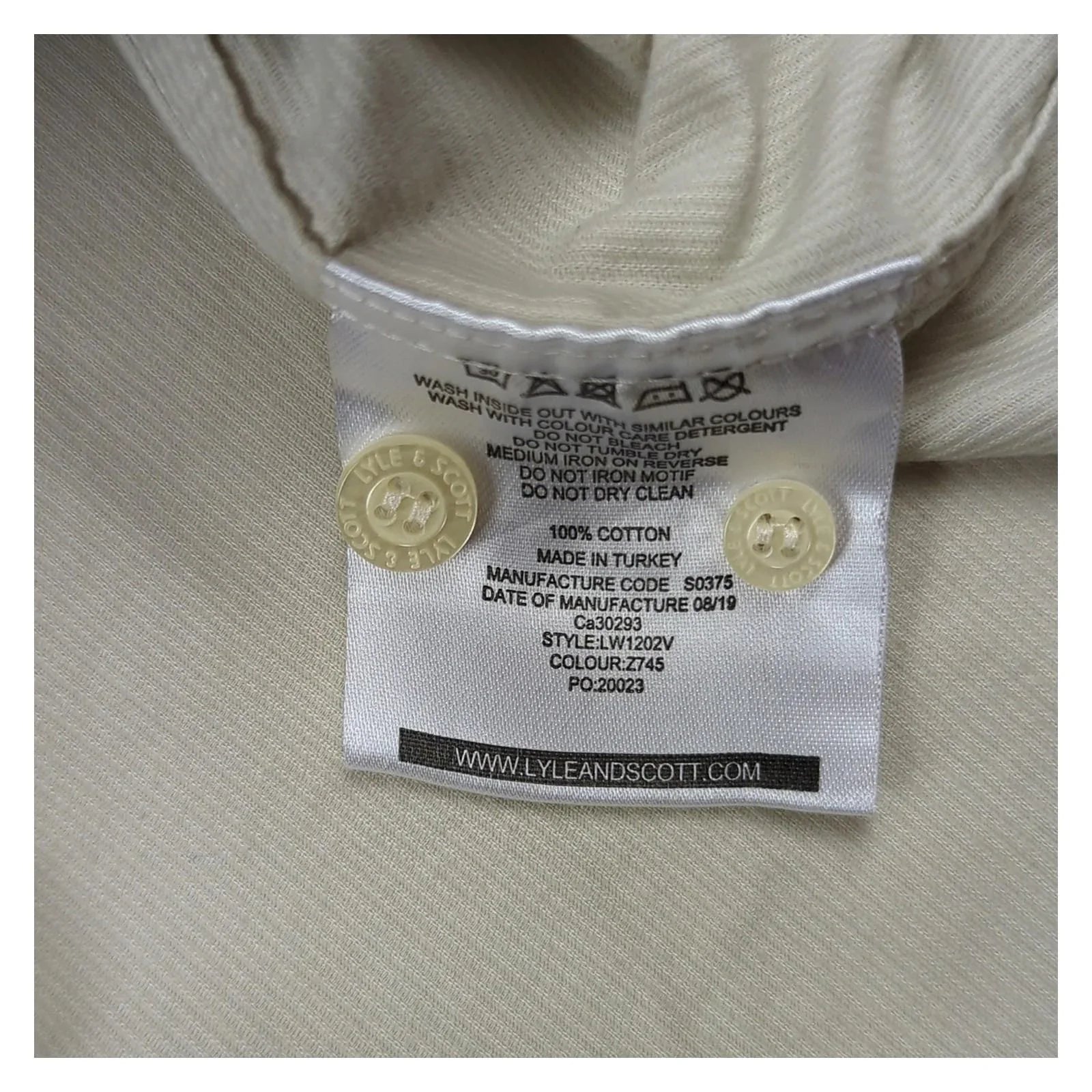 Lyle & Scott Lyle & Scott Beige Button - Down Shirt XXL 100% Cotton Casual shirt RewearableUK