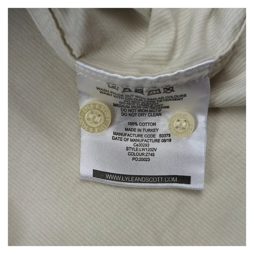 Lyle & Scott Lyle & Scott Beige Button - Down Shirt XXL 100% Cotton Casual shirt RewearableUK