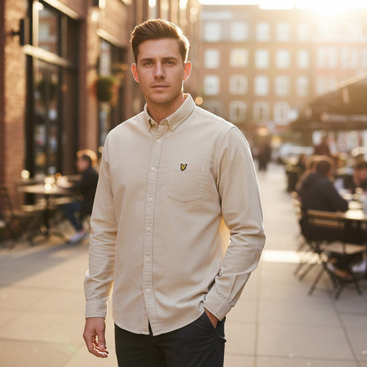 Lyle & Scott Button - Down Shirt Beige | Men's XXL by Lyle & Scott – shirt | RewearableUK