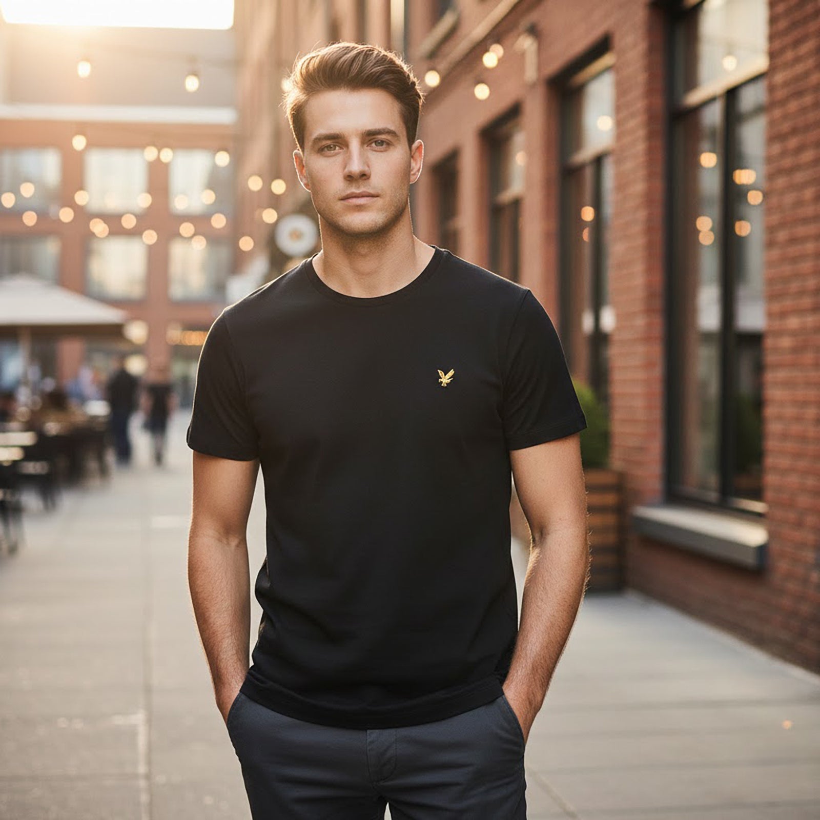 Lyle & Scott Cotton Crew Neck T-Shirt Black | Men's Medium by Lyle & Scott – T-Shirts | RewearableUK