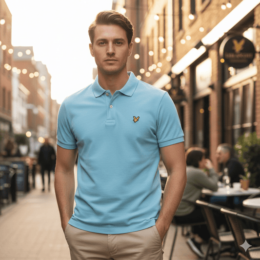 Lyle & Scott Cotton Polo Shirt Turquoise | Men's Large by Lyle & Scott – polo | RewearableUK