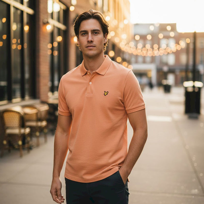 Lyle & Scott Cotton Short Sleeve Shirt Orange | Men's XXL by Lyle & Scott – polo | RewearableUK