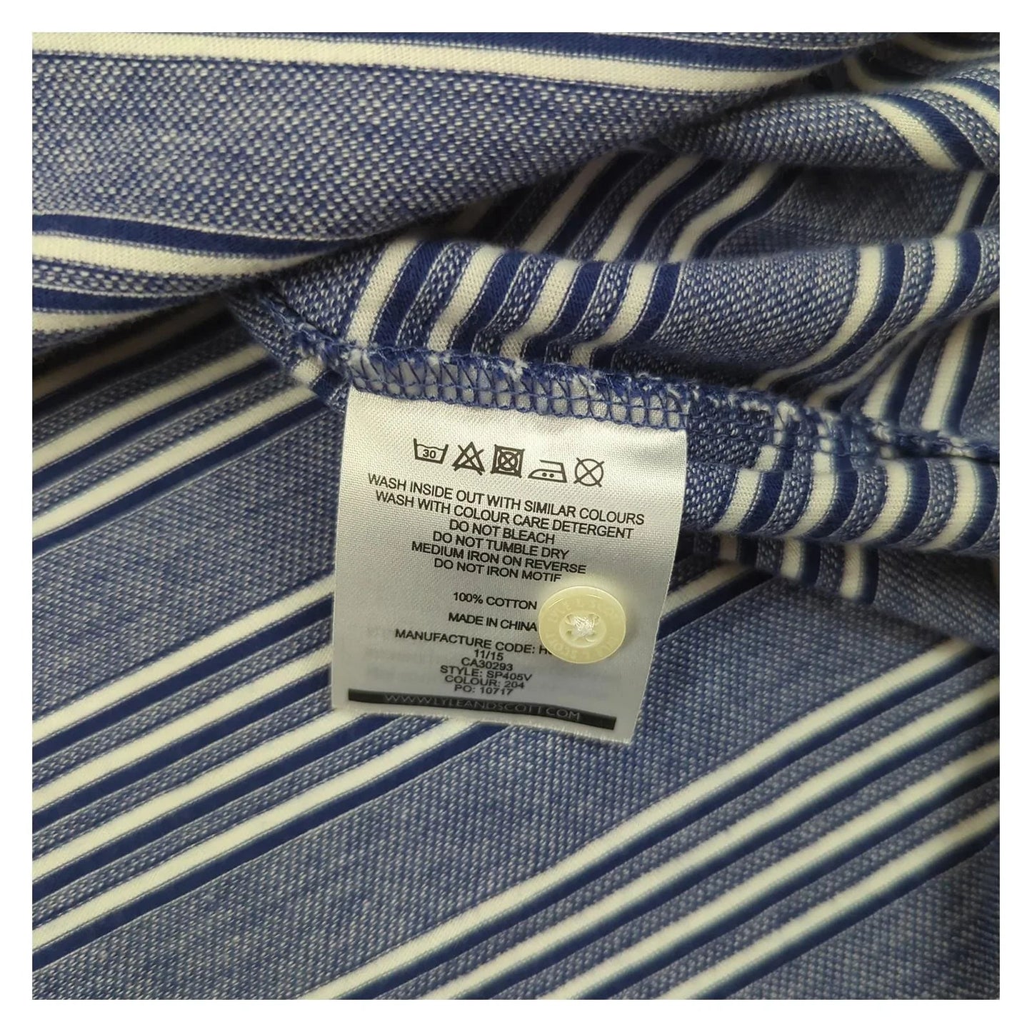 Lyle & Scott Lyle & Scott Fine Stripe Polo Blue Lagoon XL Casual Classic Cotton Tee polo RewearableUK