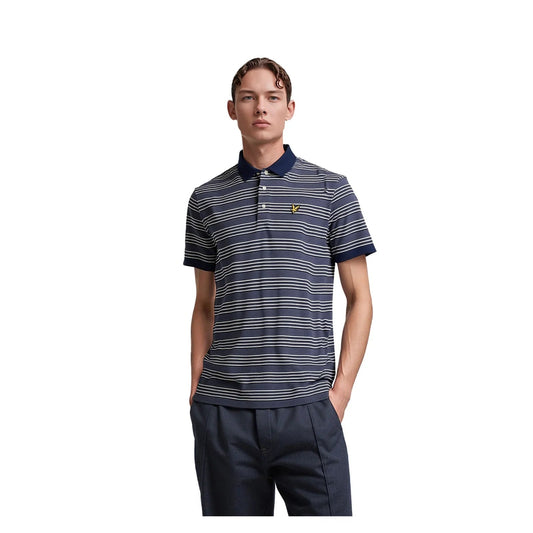 Lyle & Scott Lyle & Scott Fine Stripe Polo Blue Lagoon XL Casual Classic Cotton Tee polo RewearableUK