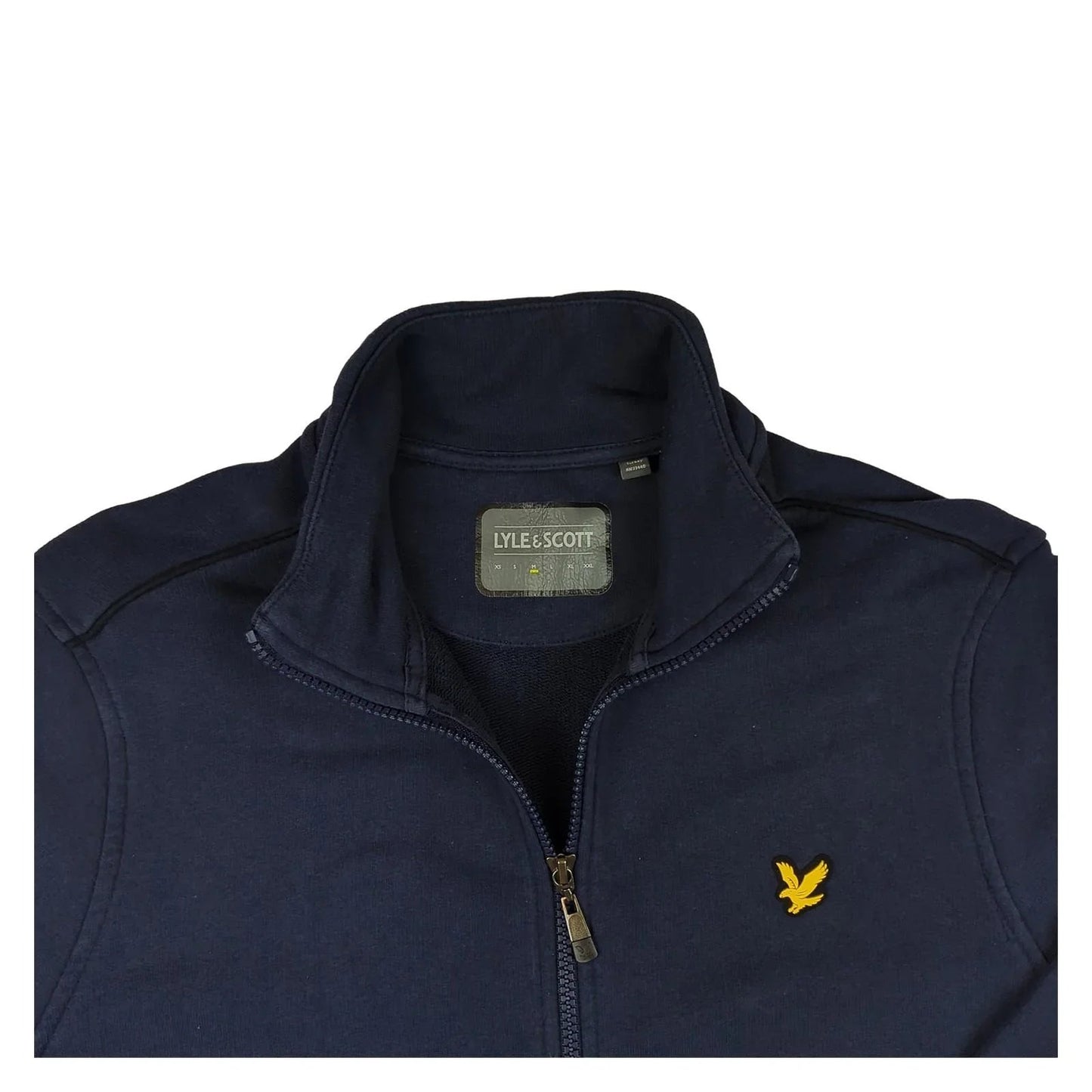 Lyle & Scott Lyle & Scott Jumper Mens M Medium Navy Blue Full Zip Sweater Cotton Blend Casual Sweater & Hoodie RewearableUK