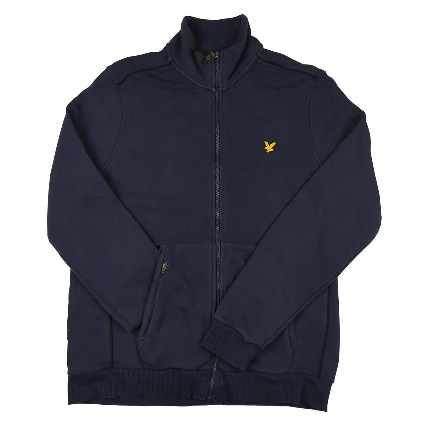 Lyle & Scott Lyle & Scott Jumper Mens M Medium Navy Blue Full Zip Sweater Cotton Blend Casual Sweater & Hoodie RewearableUK