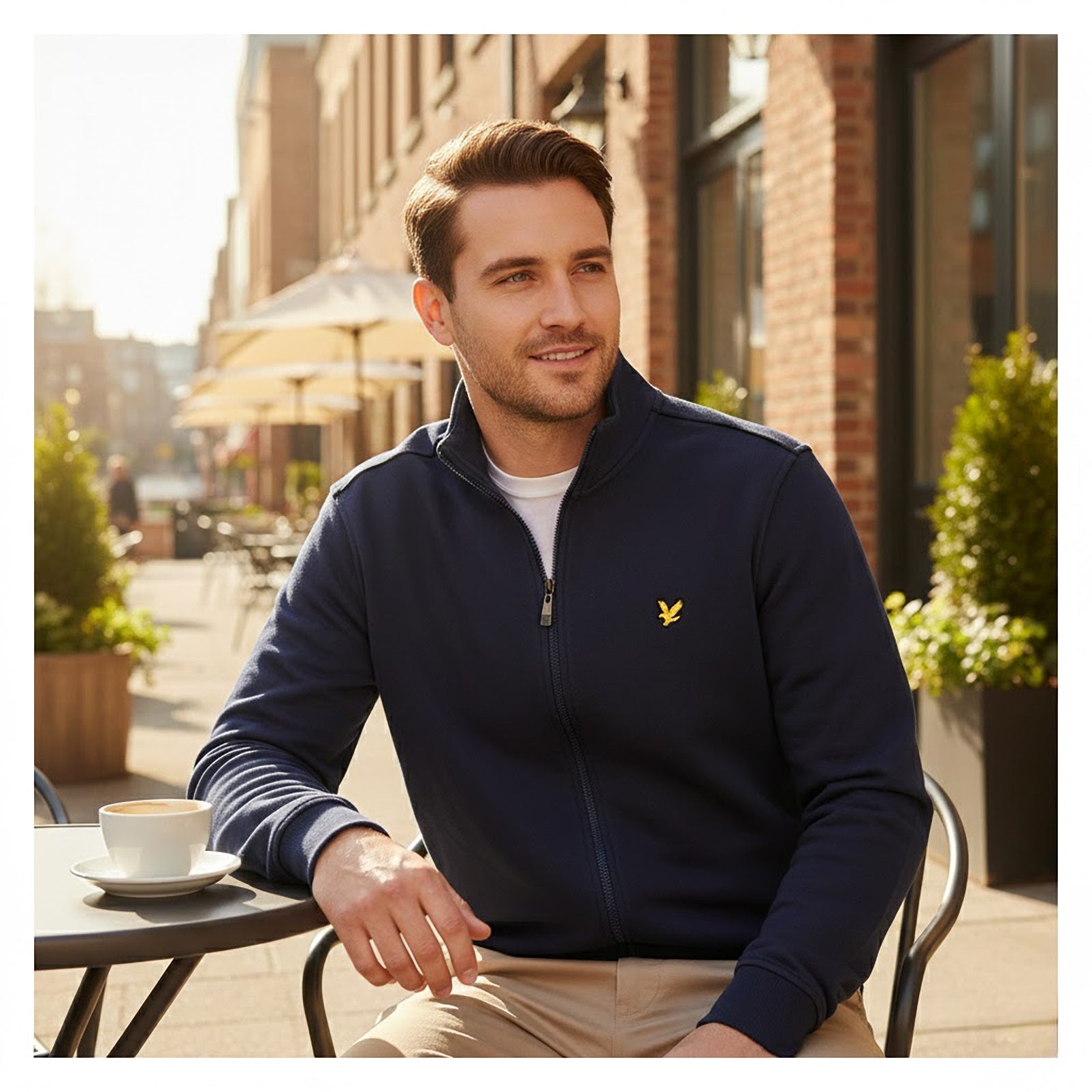 Lyle & Scott Jumper Mens M Medium Navy Blue Full Zip Sweater Cotton Blend Casual by Lyle & Scott – Sweater & Hoodie | RewearableUK