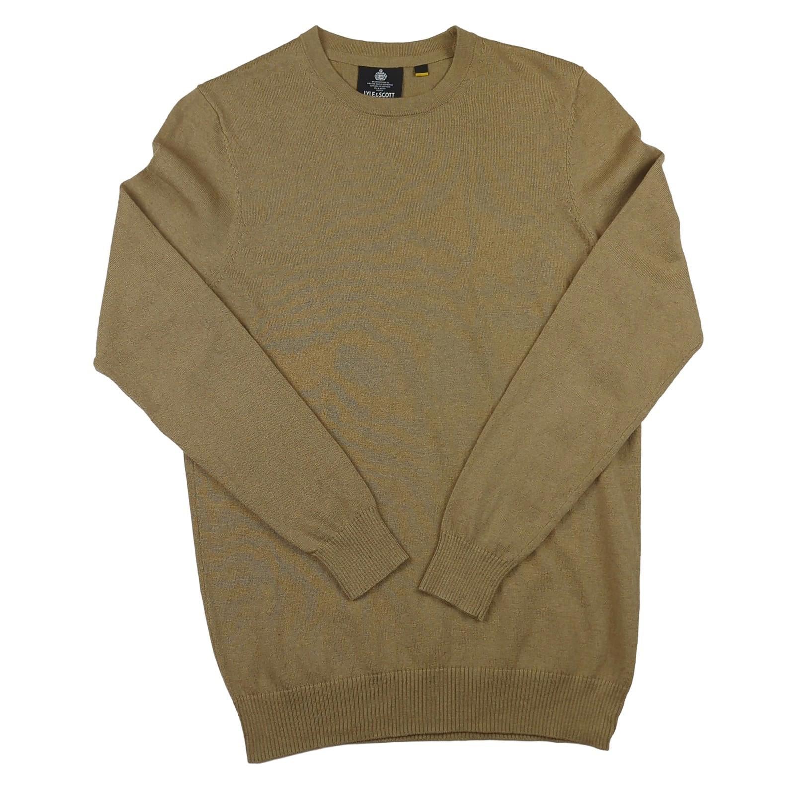 Lyle & Scott Lyle & Scott Jumper Size Medium Men’s Brown Cotton Wool Blend Smart Casual Sweater & Hoodie RewearableUK