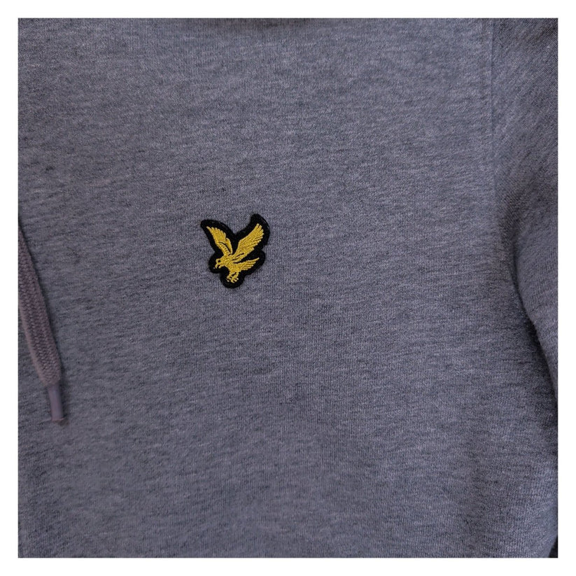 Lyle & Scott Mens Grey Marl Full Zip Hoodie M Cotton Embroidered Eagle Logo – product photo 9 | RewearableUK