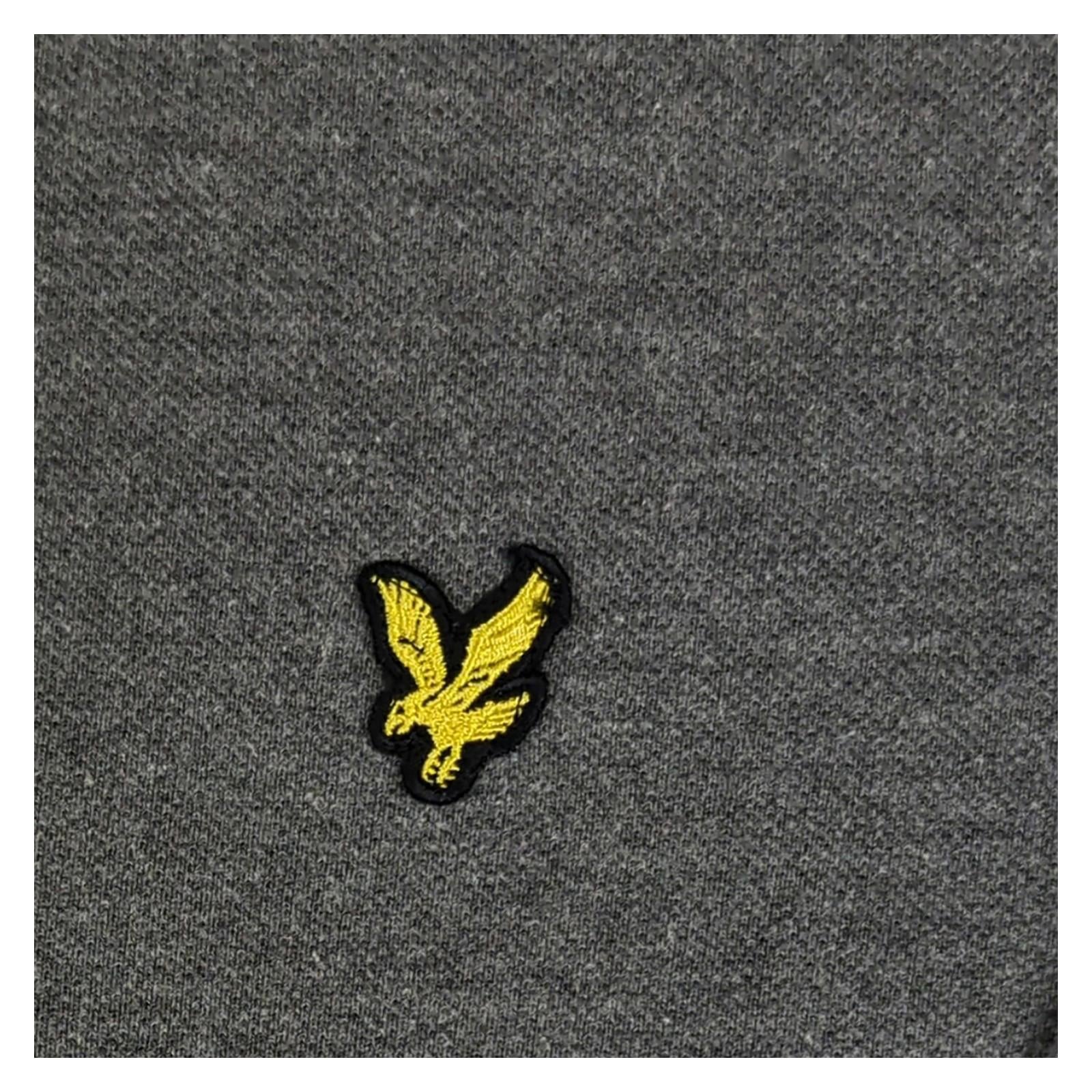 Lyle & Scott Lyle & Scott Mens Polo Shirt Long Sleeve Top Size S Small Grey Cotton Casual Wea POLO RewearableUK