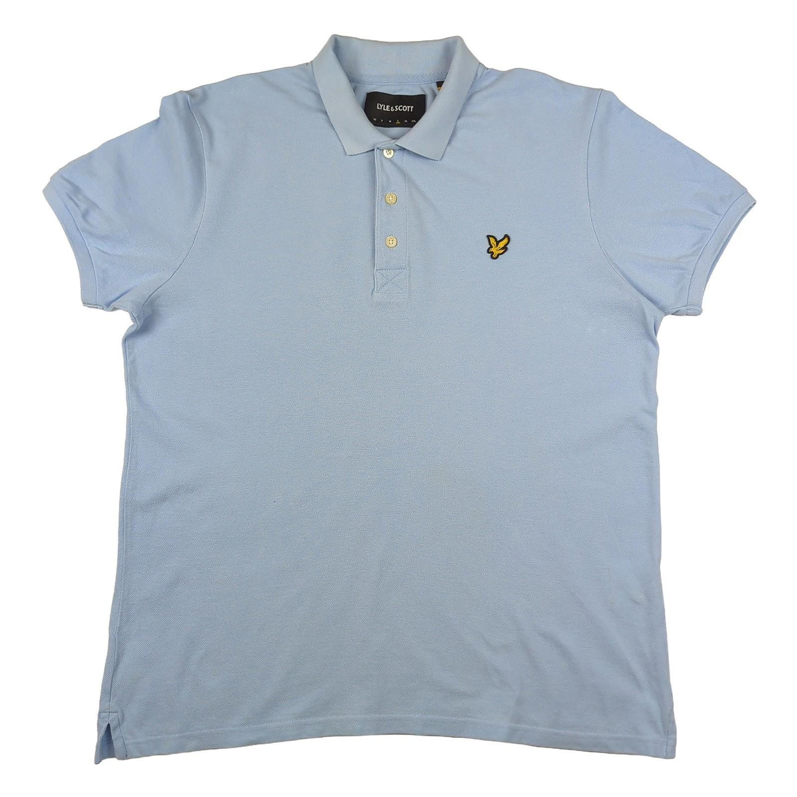 Lyle & Scott Lyle & Scott Mens Polo Shirt Size L Large Turquoise Cotton Casual Top Pre - Owned polo RewearableUK