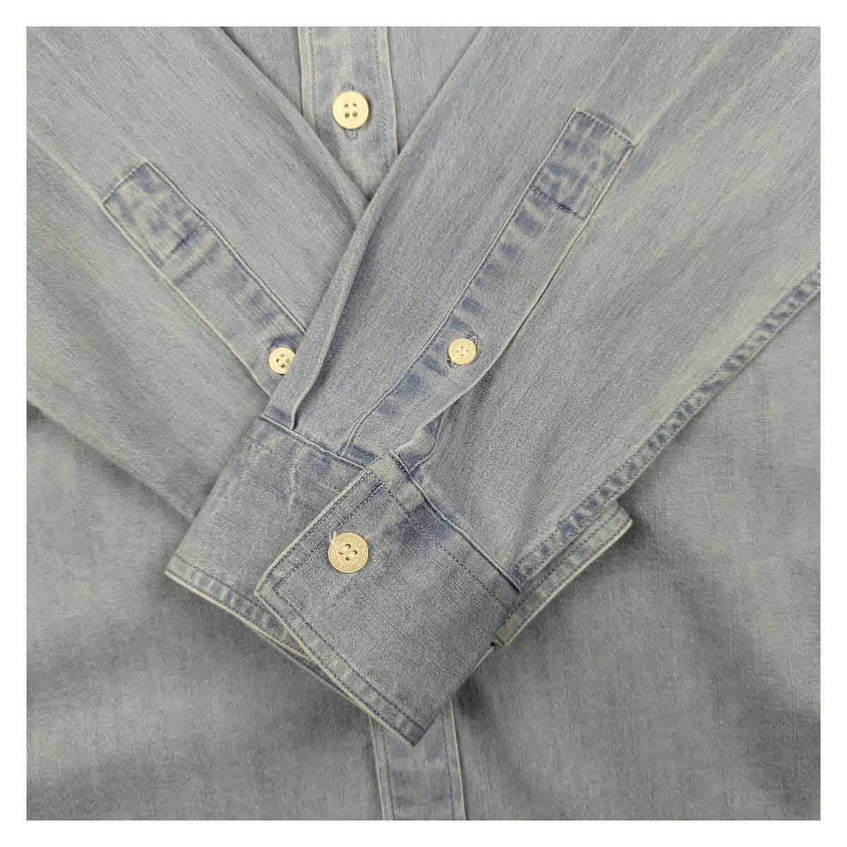 Lyle & Scott Mens Shirt Size S Small Sky Blue Denim Look Long Sleeve Casual Top by Lyle & Scott – shirt | RewearableUK