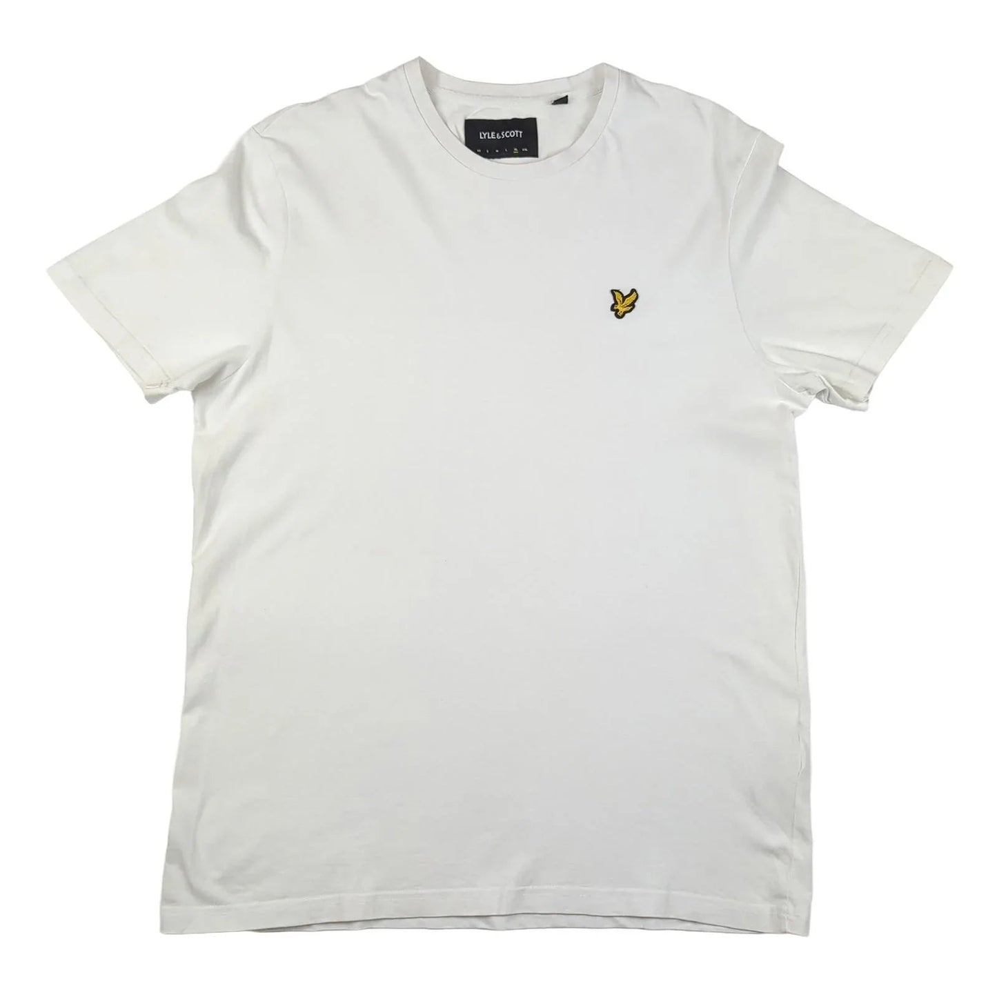 Lyle & Scott Lyle & Scott Men’s White Cotton T-Shirt XL Short Sleeve Casual Logo Tee T-Shirts RewearableUK