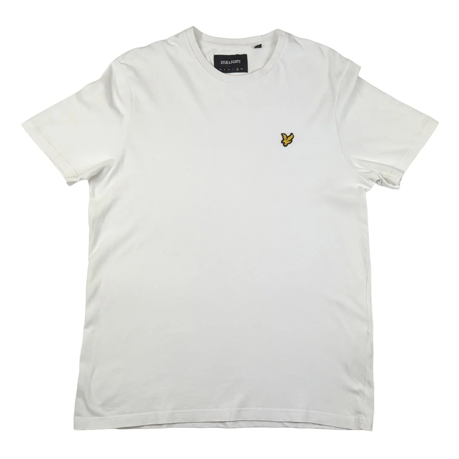 Lyle & Scott Lyle & Scott Men’s White Cotton T-Shirt XL Short Sleeve Casual Logo Tee T-Shirts RewearableUK