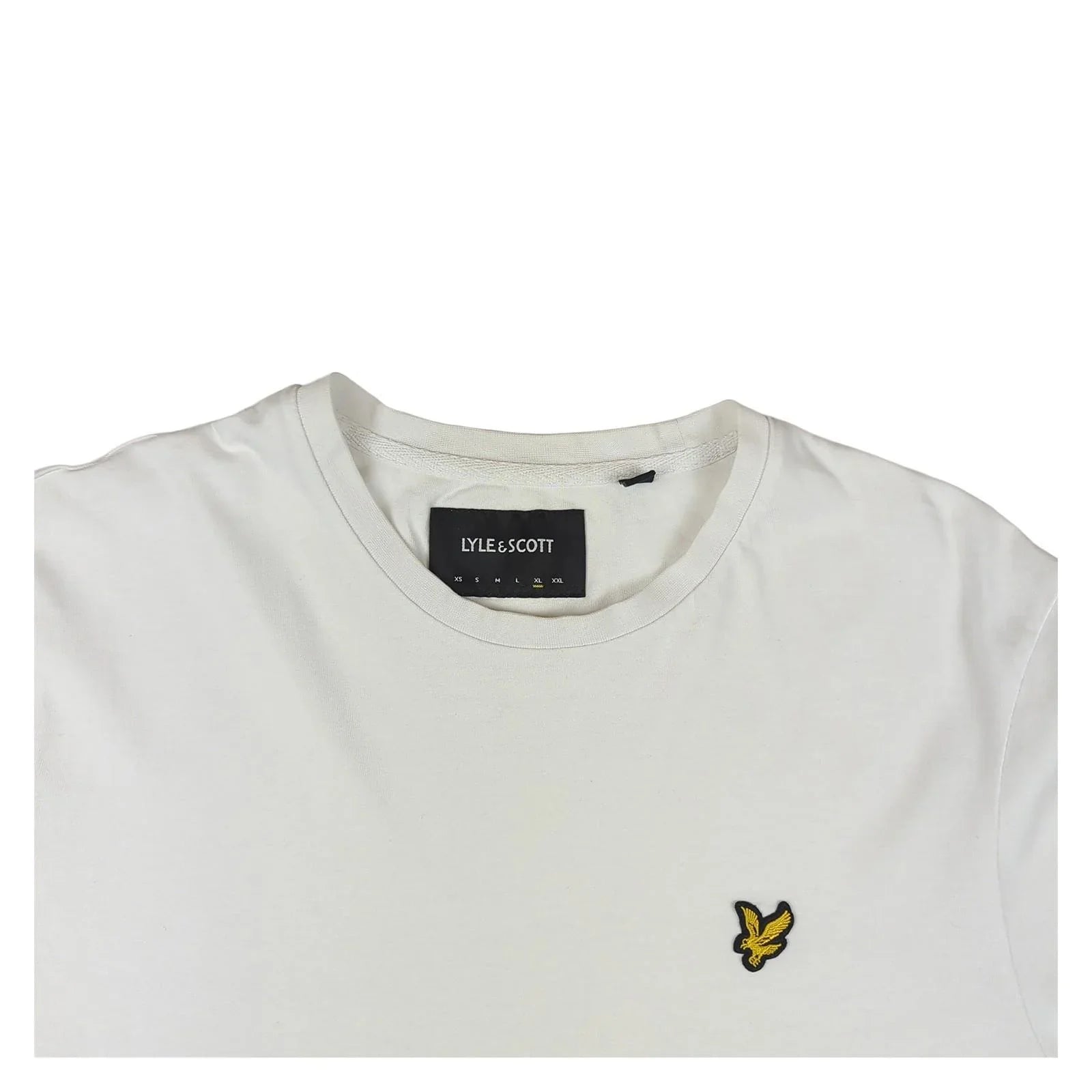 Lyle & Scott Lyle & Scott Men’s White Cotton T-Shirt XL Short Sleeve Casual Logo Tee T-Shirts RewearableUK