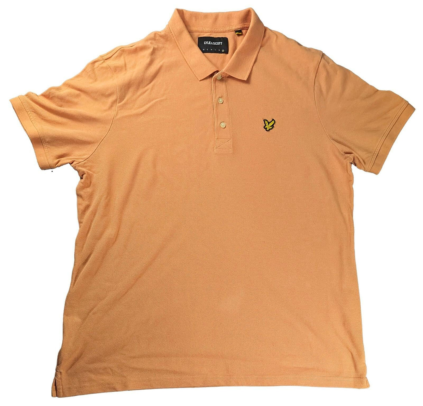 Lyle & Scott Lyle & Scott Men's XXL Orange Cotton Short Sleeve Shirt Used Casual polo RewearableUK