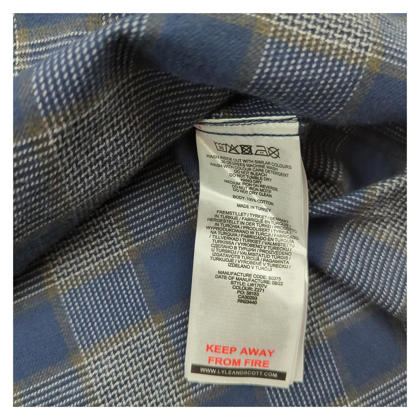Lyle & Scott Lyle & Scott Multi - Colour Check Shirt M 100% Cotton Casual shirt RewearableUK
