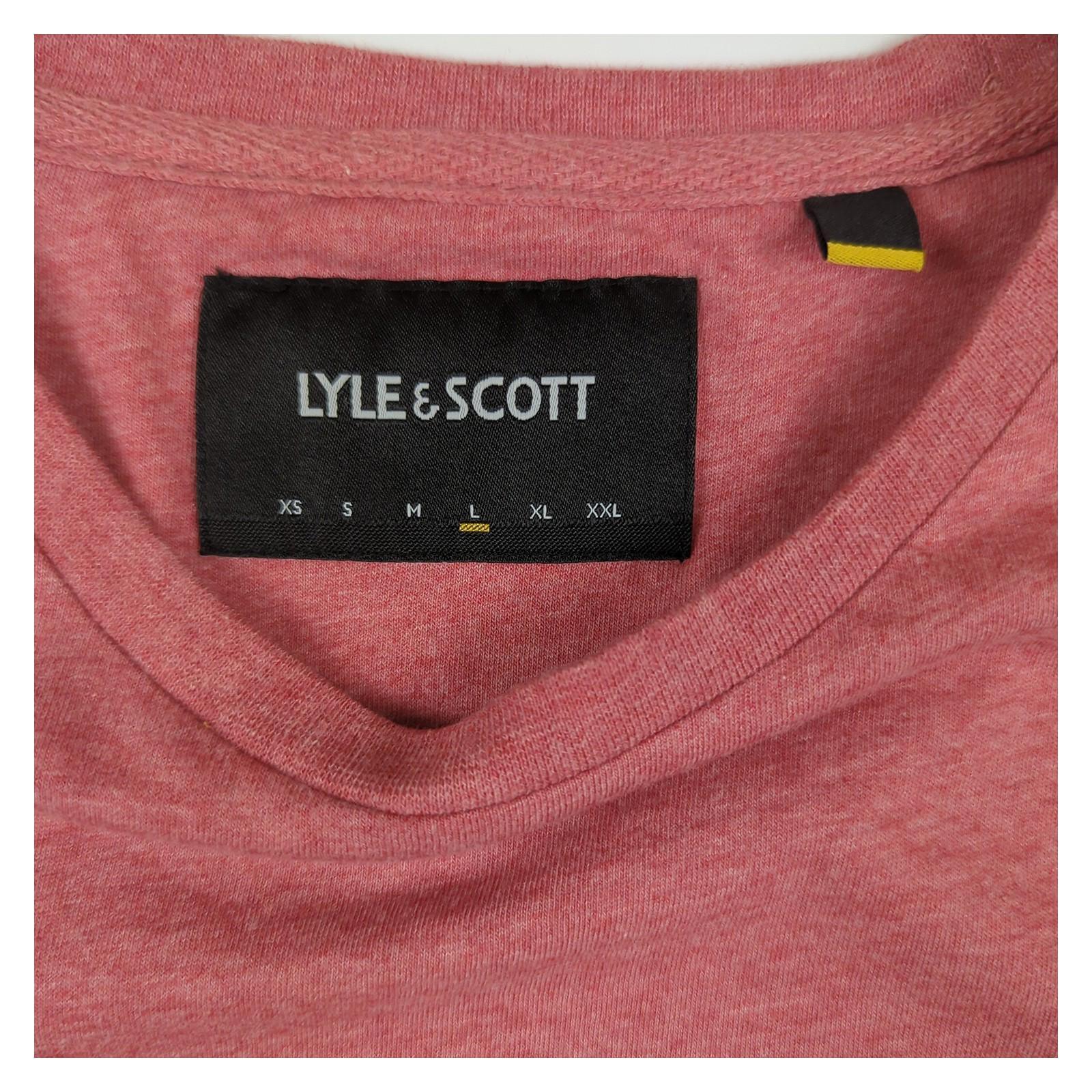 Lyle & Scott Lyle & Scott Pink Organic Cotton T-Shirt Men's Large Casual Crew Neck Tee T-Shirts RewearableUK