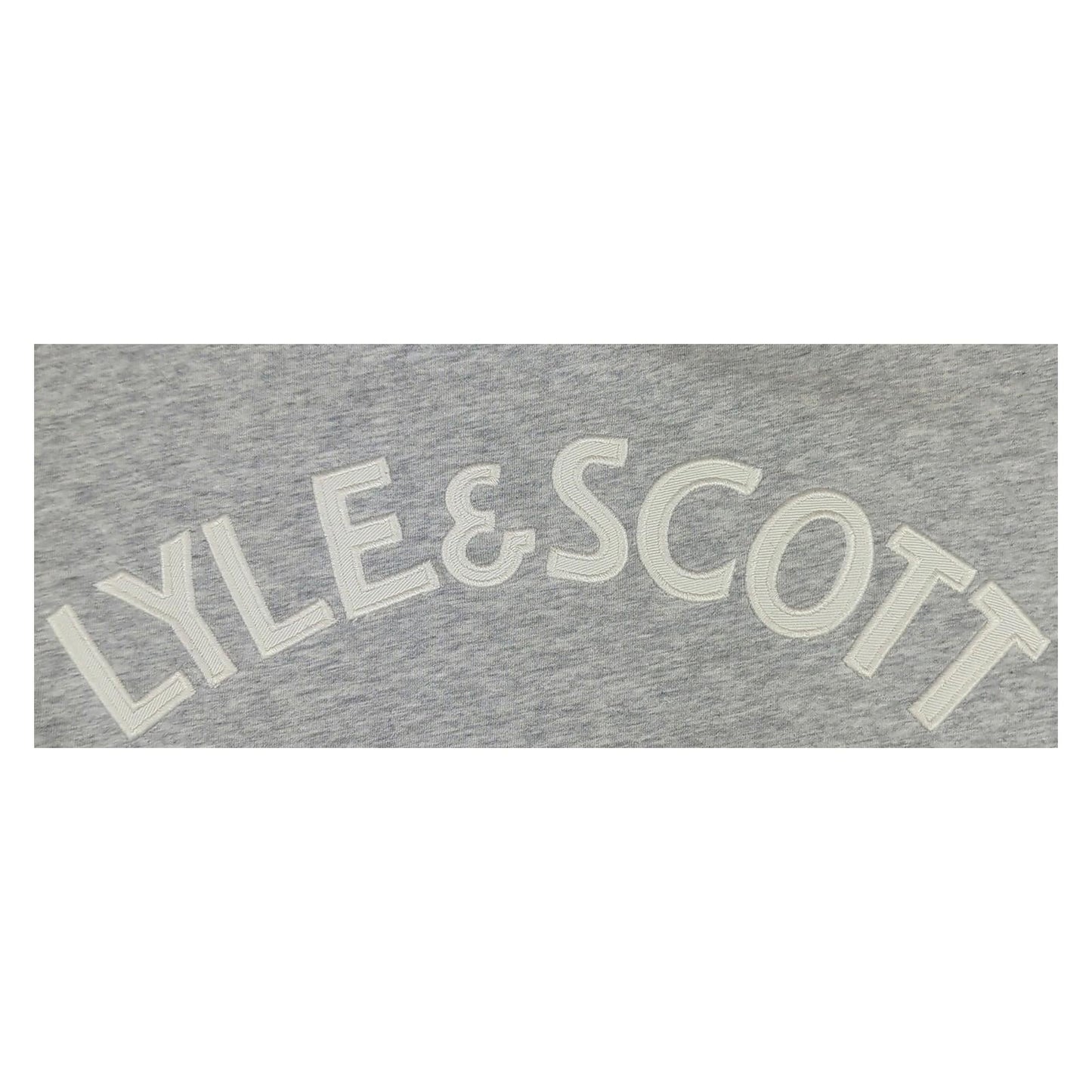 Lyle & Scott Lyle & Scott T-Shirt Mens M Medium Grey Crew Neck Cotton Casual White Logo Top shirt RewearableUK