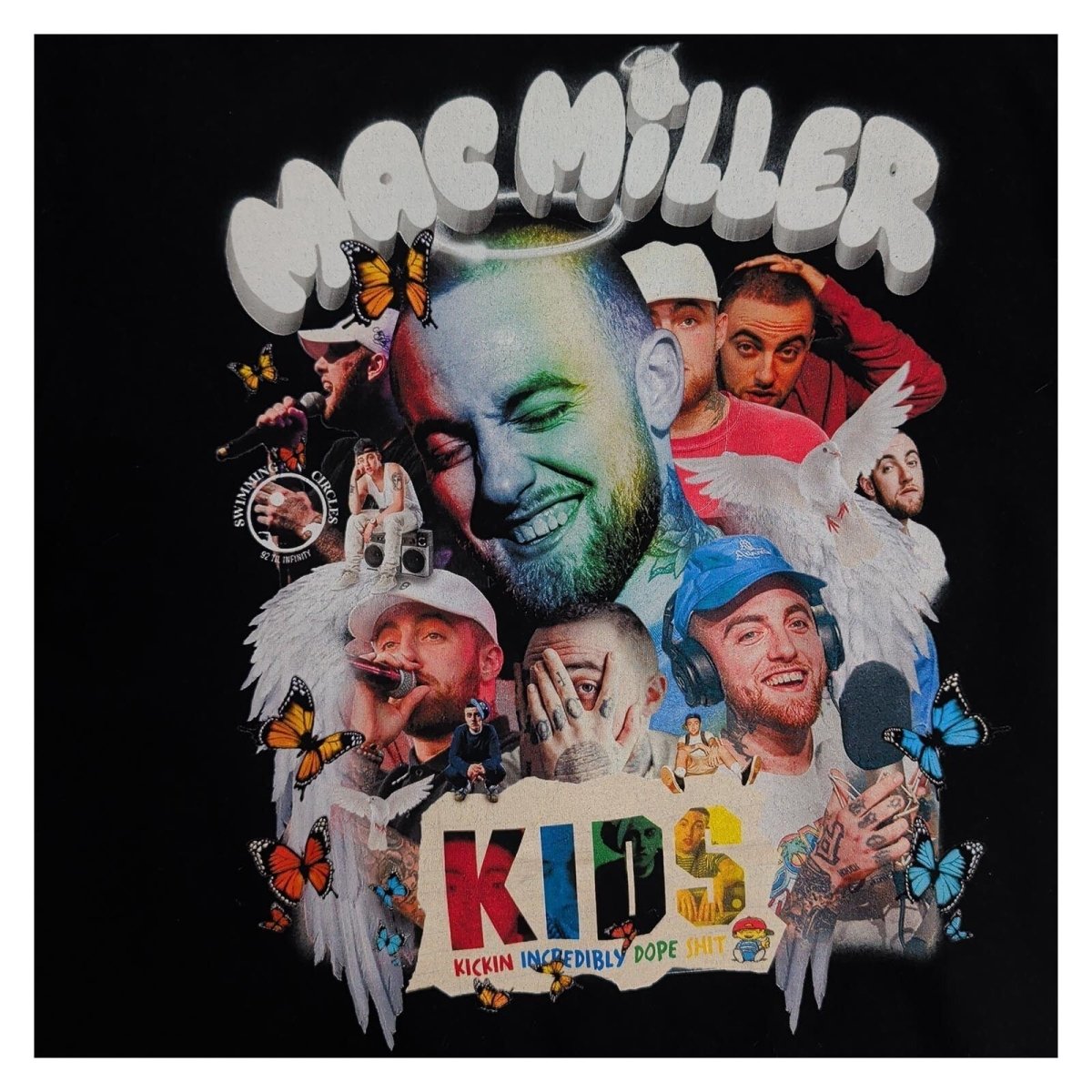 Mac Miller K.I.D.S. T-Shirt Approx M Black Double Sided Rap Hip Hop Graphic Tee – product photo 2 | RewearableUK