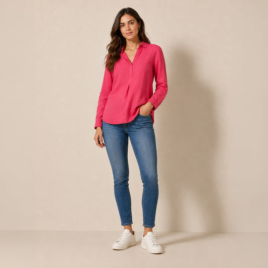 Massimo Dutti Bright Pink Popover Blouse – UK 12 – Blouse product photo 1 | RewearableUK