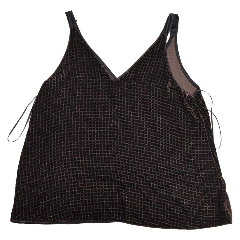 Massimo Dutti Velvet Cami Top EU 42 UK 14 Brown Silk Blend Textured – product photo 1 | RewearableUK