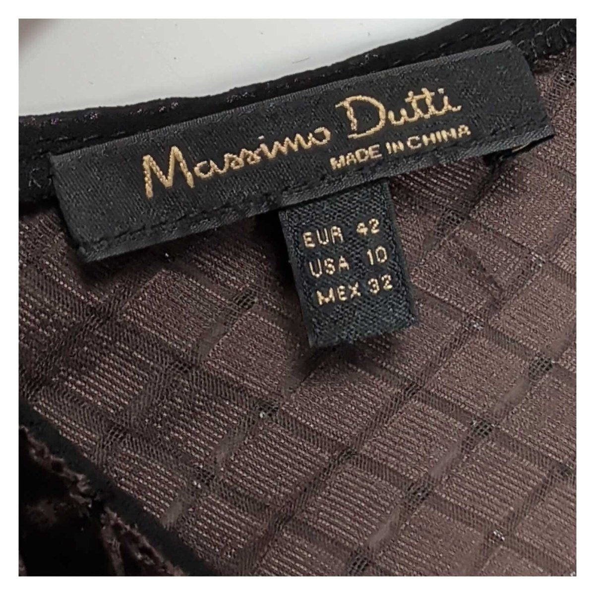 Massimo Dutti Velvet Cami Top EU 42 UK 14 Brown Silk Blend Textured – product photo 4 | RewearableUK