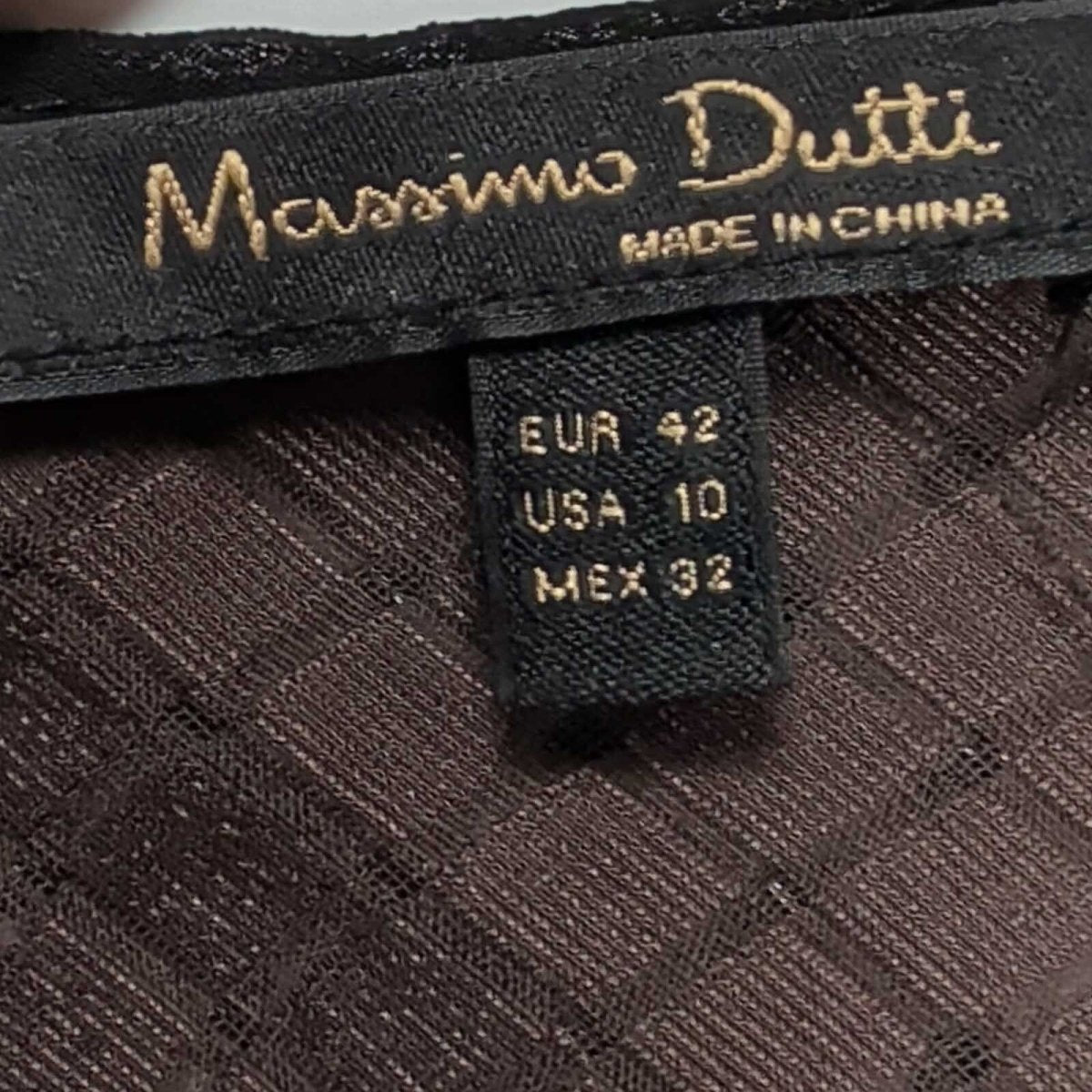 Massimo Dutti Velvet Cami Top EU 42 UK 14 Brown Silk Blend Textured – product photo 8 | RewearableUK
