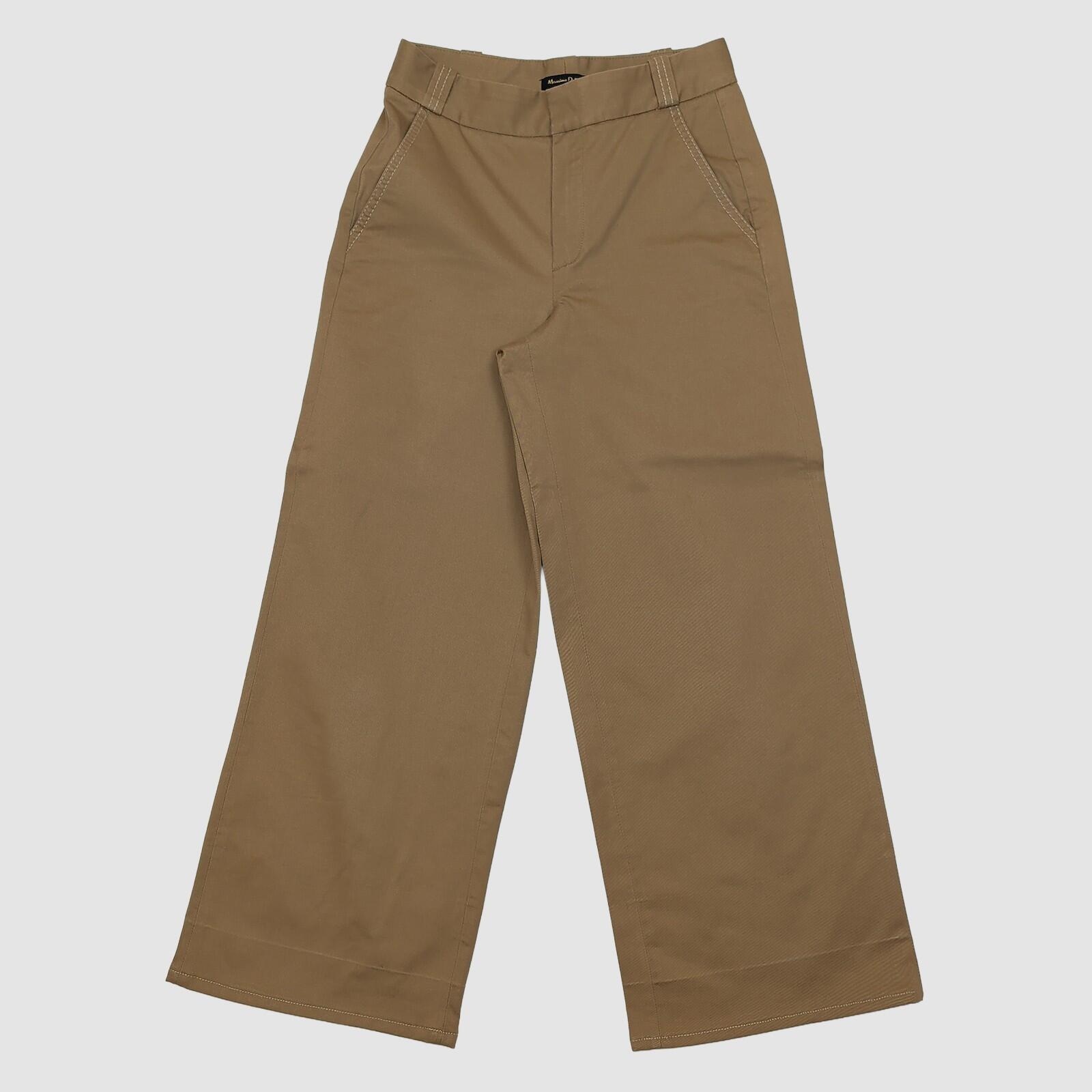 massimo dutti womens wide leg contrast stitch trousers tan brown size eur 34 by Massimo Dutti – trousers | RewearableUK