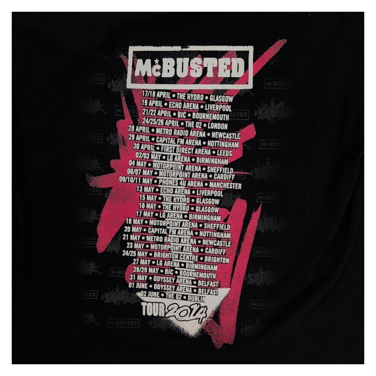 McBusted Tour 2014 Men's M Black Double-Sided Concert T-Shirt – product photo 4 | RewearableUK