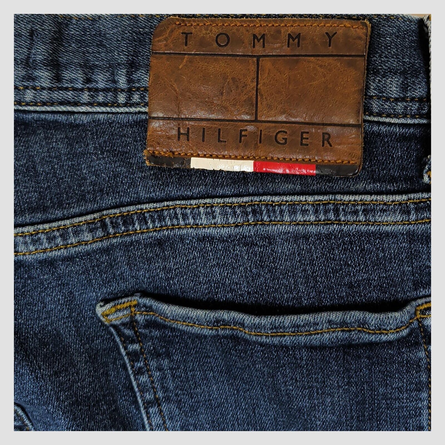 mens tommy hilfiger bleecker slim fit dark blue stretch denim jeans w30 l32 by Tommy Hilfiger – JEANS | RewearableUK