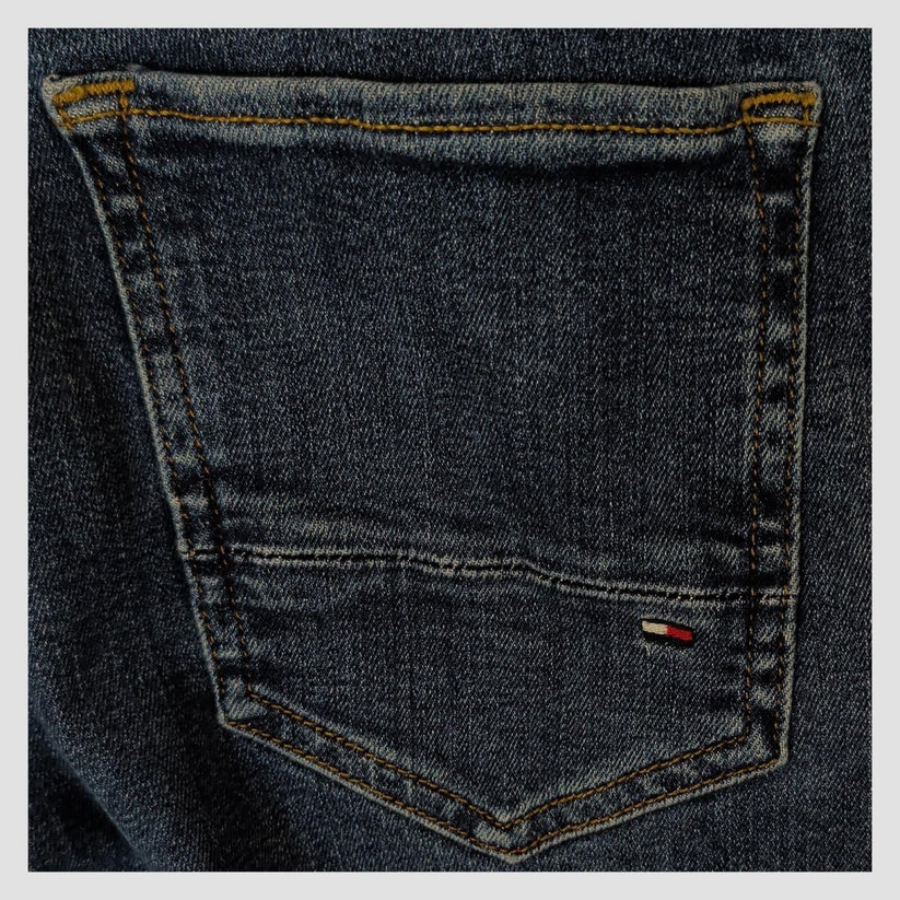 mens tommy hilfiger bleecker slim fit dark blue stretch denim jeans w30 l32 by Tommy Hilfiger – JEANS | RewearableUK